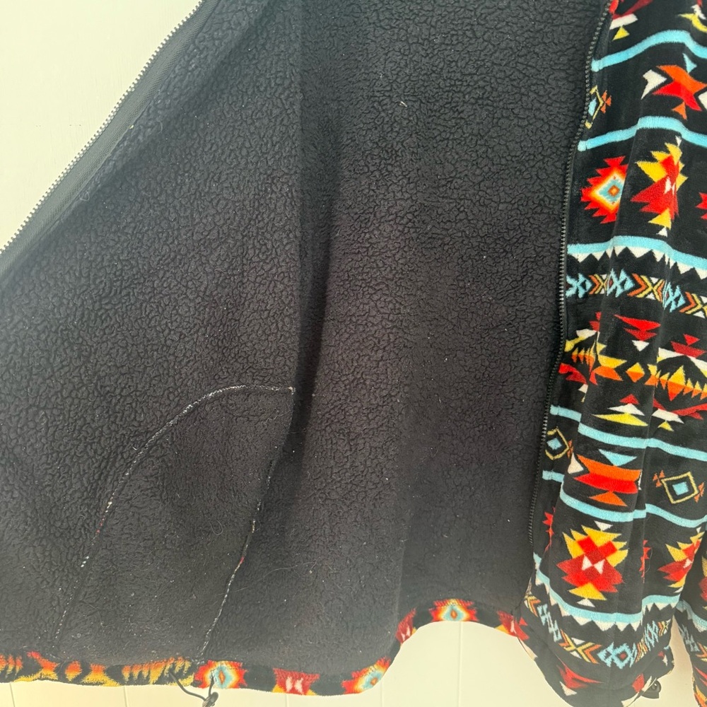 Southwestern/Aztec Print Colorful Patterned Fleece Jacket Unisex Size Large - Picture 6 of 7